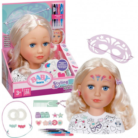 ZAPF Creation BABY born styling head painting & hairdressing, make-up and hairdressing head