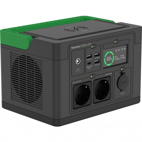 Schneider Electric Schneider portable OffGrid power station 330 (black/green, lithium-ion battery 33