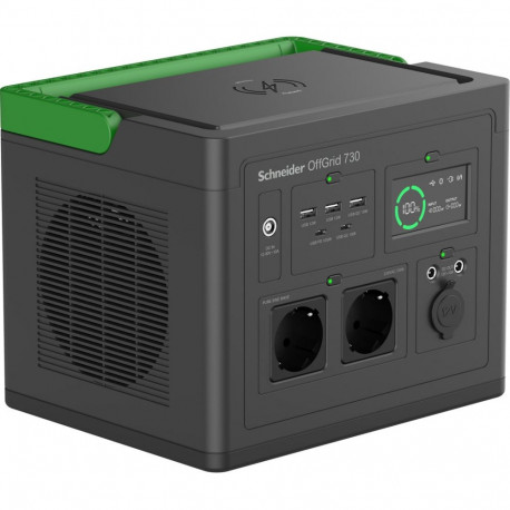 Schneider kaasaskantav võrgust sõltumatu toitejaam 730 Lithium-Ionen Akku 738Wh 2x 230V 700W 3x USB-