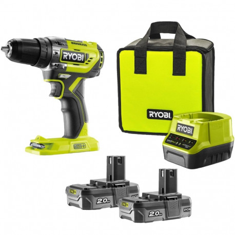 Ryobi ONE+ cordless impact drill R18PD5-220S, 18Volt (green/black, 2x Li-ion battery 2.0Ah)