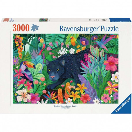 Puzzle Panther im blühenden Dschungel (3000 Teile)
