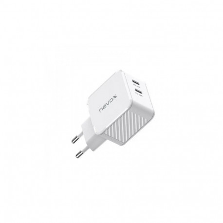 Nevox 45W DUAL USB-C (PD) QC3.0 charger GaN (white, PD 3.0, QC 3.0)