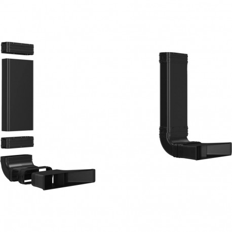 1x L-Bogen Z861KR2, für Umluft-Set (schwarz, 6-teiliges Set)
