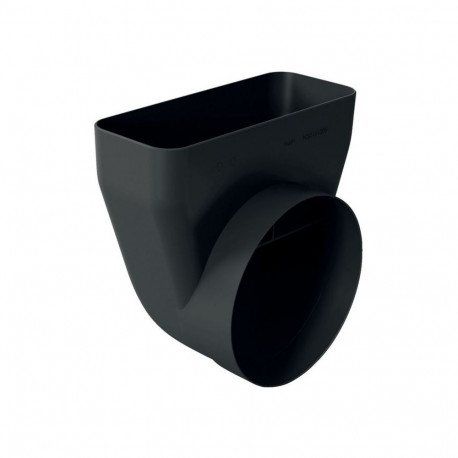 90° adapter Z861SI1 Ø150mm ümar>lame isane, must