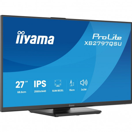 Iiyama ProLite XB2797QSU-B1 (68.5 cm (27 inches), black (matt), QHD, IPS, HDMI, DP, USB hub, ergonom