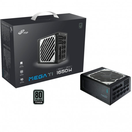 MEGA TI toiteplokk 1650W 2x 12-Pin High Power GPU 6x PCIe modulaarne kaabelihaldus, must