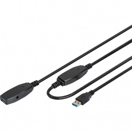 Aktiivne USB 3.2 Gen 1 pikenduskaabel 10Meter repeateriga, must