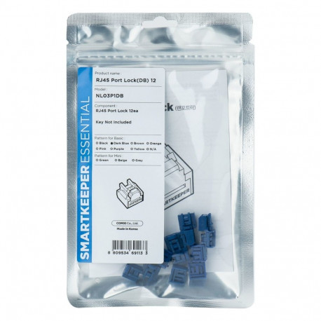 ESSENTIAL RJ45 pordilukk NL03 12tk, värvikood tumesinine