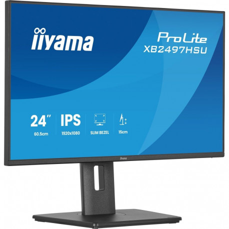 ProLite XB2497HSU-B1 (60.5 cm (23.8 Zoll), schwarz (matt), FullHD, IPS, HDMI, DP, USB-Hub, erg. Stan