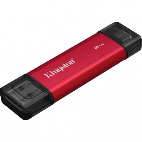 Dual väline SSD Portable 2TB USB-A ja USB-C, punane/must