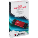 Kingston Dual Portable 1 TB, External SSD red/black