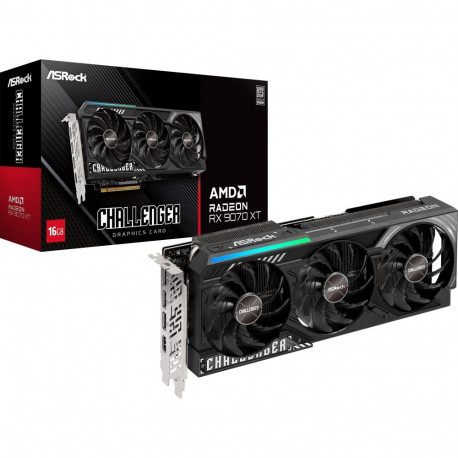 Radeon videokaart RX 9070 XT Challenger 16GB RDNA4 GDDR6 3x DisplayPort 1x HDMI 2.1, must/hall