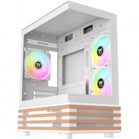 View 170 WS ARGB Snow White (weiß/holz, Tempered Glass x 2, Holz-Struktur)
