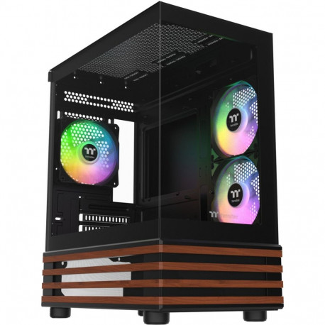 View 170 WS ARGB Black (schwarz/holz, Tempered Glass x 2, Holz-Struktur)