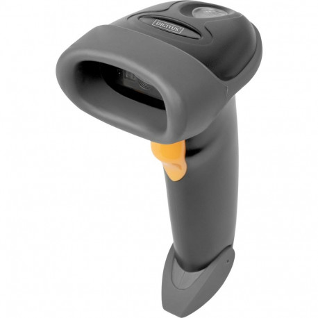 Digitus 2D Barcode Handheld Scanner, Black Barcode Scanner, Battery Operated, with Stand, QR Code Co