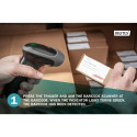 Digitus 2D Barcode Handheld Scanner, Black Barcode Scanner, Battery Operated, with Stand, QR Code Co