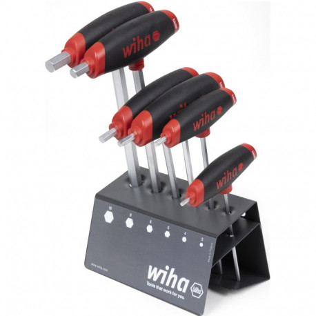 Stiftschlüssel-Set Hex, mit Quergriff ComfortGrip (schwarz/rot, 6-teilig mit Seitenabtrieb, mit Werk
