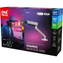 ONE FOR ALL Universal Gaming Single Monitor Arm (DM8120), Monitor Mount White, RGB