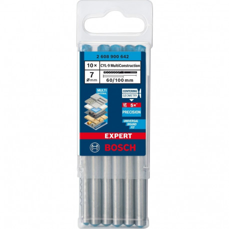 EXPERT puurid CYL-9 mitmeotstarbelised 10 tk, Ø7mm, tööpikkus 60mm