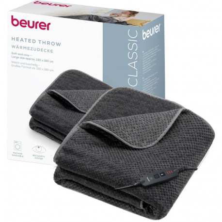 Beurer HD 65 Dark Grey heated blanket, dark grey, 130 x 180 cm
