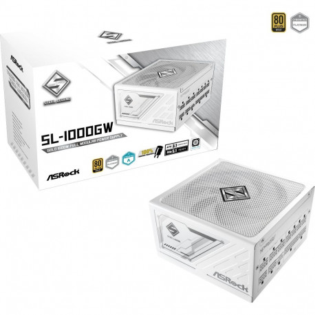 Steel Legend SL-1000GW (weiß, 1x 12-Pin High Power GPU, 3x PCIe, Kabelmanagement, 1000 Watt)