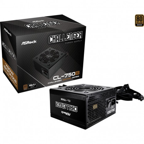 ASRock Challenger CL-750B 750W, PC power supply black, 1x 12-pin High Power GPU, 2x PCIe, 750 Watt