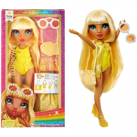 MGA Entertainment Rainbow High Swim & Style - Sunny (Yellow), doll