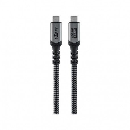 goobay USB4 Gen 3x2 cable, USB-C male to USB-C male, 40Gbit/s black/grey, 1.5 meters, PD, charging u
