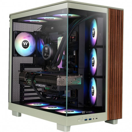 View 380 XL WS ARGB  (hellgrün/holz, Tempered Glass x 2, Holzstruktur)