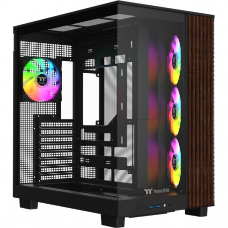 View 380 XL WS ARGB  (schwarz/holz, Tempered Glass x 2, Holz-Struktur)