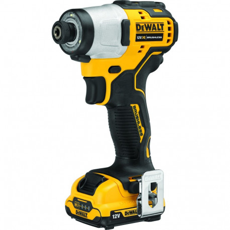 Akku-Schlagschrauber DCF801D2, 12Volt, 1/4" (gelb/schwarz, 2x Li-Ionen Akku 2,0Ah, in T STAK-Bo