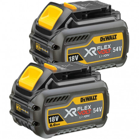XR FLEXVOLT aku stardikomplekt DCB546T2 2 tk 54Volt 2Ah või 18Volt 6Ah, kollane/must