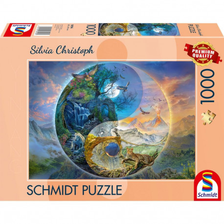 Schmidt Spiele Silva Christoph: Yin & Yang, Mountain World, Puzzle 1000 pieces
