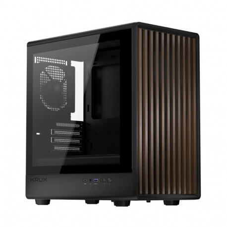 Helio (schwarz/holz, Tempered Glass)