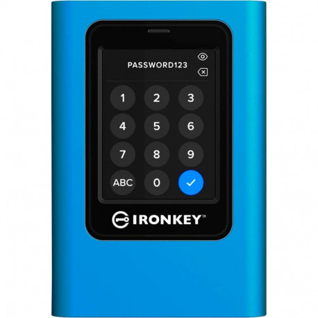 IronKey väline SSD Vault Privacy 80 7.68TB USB-C 3.2 Gen 1 (5Gbit/s), sinine/must