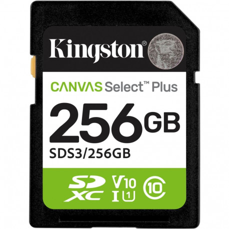 Kingston Canvas Select Plus 256 GB SDXC memory card UHS-I U1, Class 10, V10