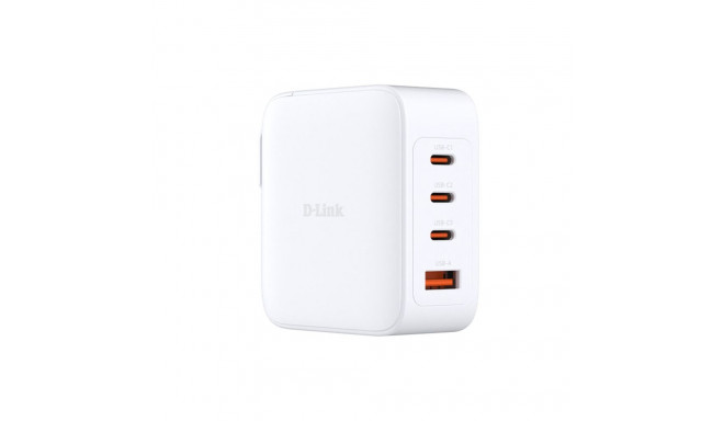 140W GaN laadija DCF-141/E PD 3.1 QC 4.0 1x USB-A 3x USB-C, valge