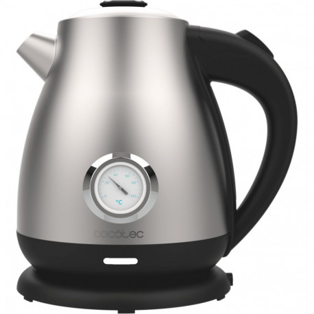 Cecotec Thermosense 620 Retro Steel, kettle stainless steel/black, 2,200 watts, 1.7 liters