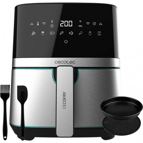 CecoFry õhufritteerija Full InoxBlack 5500 Pro koos silikoonist tarvikupaketiga 1700W korv 5,5l, mus