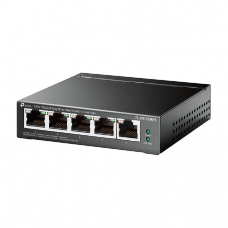 TP-Link TL-SG105MPE, switch black, 5-port gigabit easy smart switch with 4 PoE+ ports