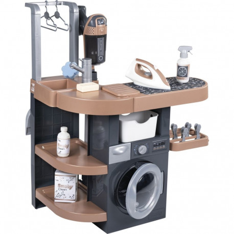 Smoby Rowenta household set laundry room, children's household appliance brown/dark grey