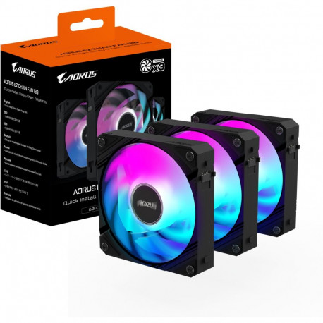 AORUS ventilaatorid EZ CHAIN 120 3tk, must