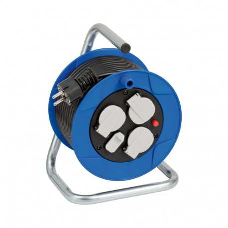Brennenstuhl Garant Kompakt indoor cable reel, 3-way blue/black, 15 meters, 2x USB