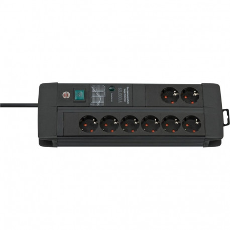 Brennenstuhl Premium-Line 8-way power strip Duo black, 3 meters, 60,000A surge protection