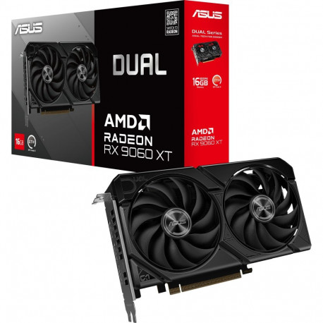 Radeon videokaart RX 9060 XT DUAL 16GB, must