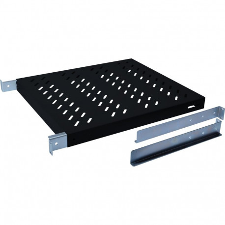 Fachboden für 483 mm (19")-Schränke 600 mm Tiefe (schwarz, 1 Höheneinheit)