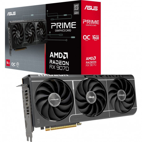 ASUS Radeon RX 9070 OC PRIME EVO Edition 16GB, graphics card grey, RDNA4, GDDR6, 3x DisplayPort, 1x 