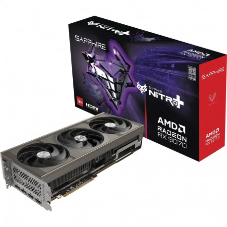 SAPPHIRE Radeon RX 9070 Nitro+ Gaming OC, graphics card grey, RDNA4, GDDR6, 3x DisplayPort, 1x HDMI
