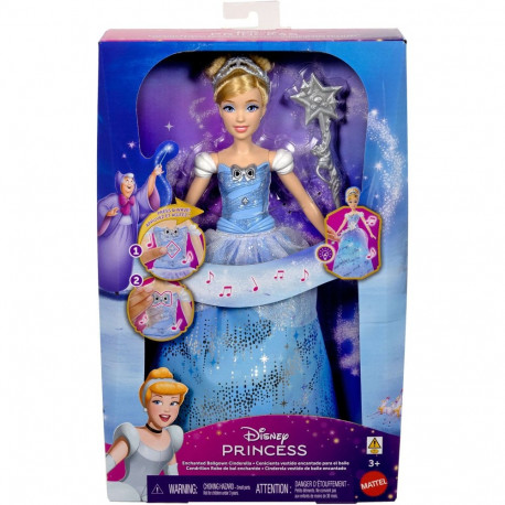 Disney Prinzessin Cinderella-Modepuppe im bezaubernden Ballkleid (mit Licht und Geräuschen)