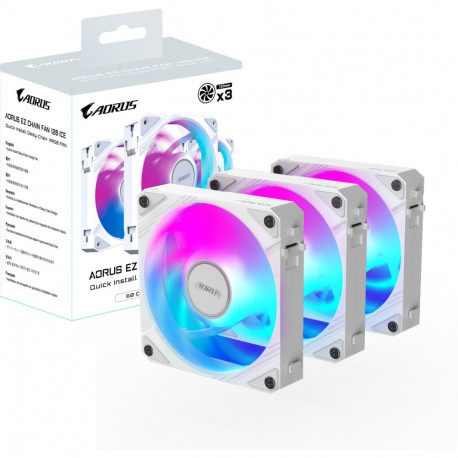 AORUS EZ CHAIN FAN 120 (weiß, 3er Pack, 120 mm)